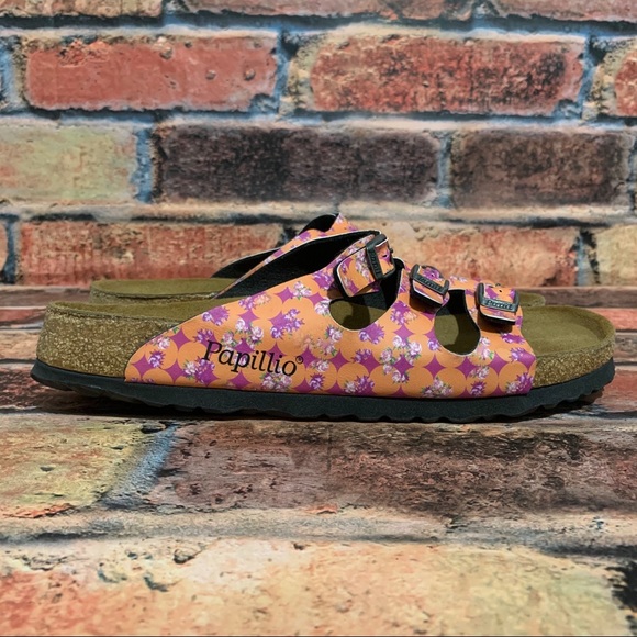 Papillio Orange Pink Floral Sandals - Picture 4 of 11